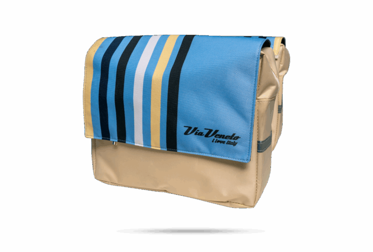 Borsa Via Veneto a righe blu